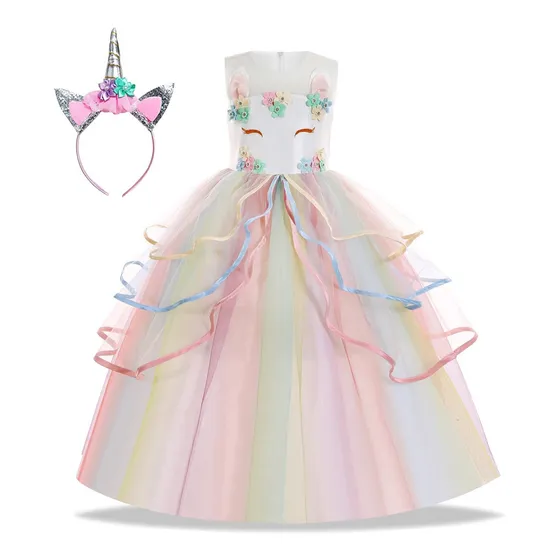 Disfraz De Unicornio Para Niñas Vestido De Fiesta Princesa