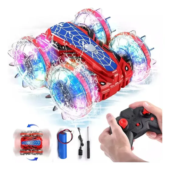 Carro Control Remoto Anfibio Rc 2en1 Recargable Sensor Mano