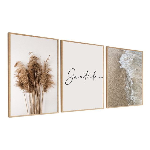 Quadros Decorativos Boho Bege Para Sala Quarto Mar Gratidão Quadros Decorativos Boho Bege Para Sala Quarto Mar Gratidão