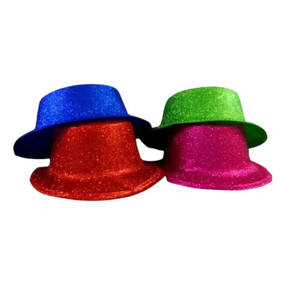 Galera Plástico Glitter Brillo X 20 Gorro Cotillón Carioca