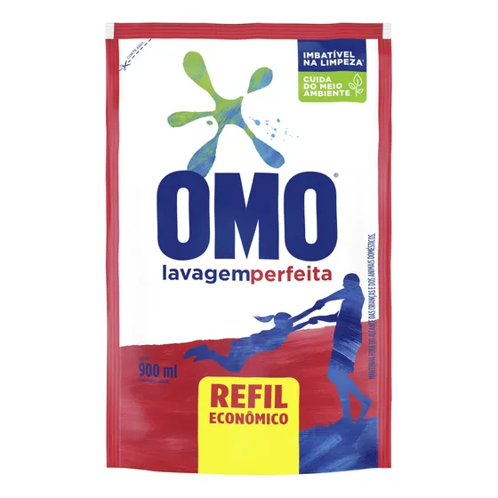 Sabão Líquido Omo Lavagem Perfeita 900ml Refil Econômico