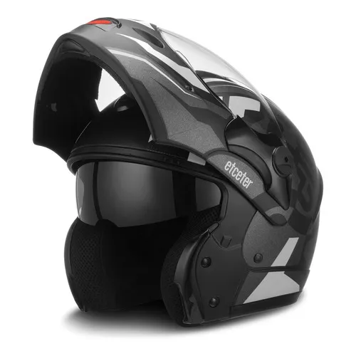 Capacete Escamoteável Captiva Stronger Faster Fosco Etceter Cor Cinza Tamanho do capacete 60