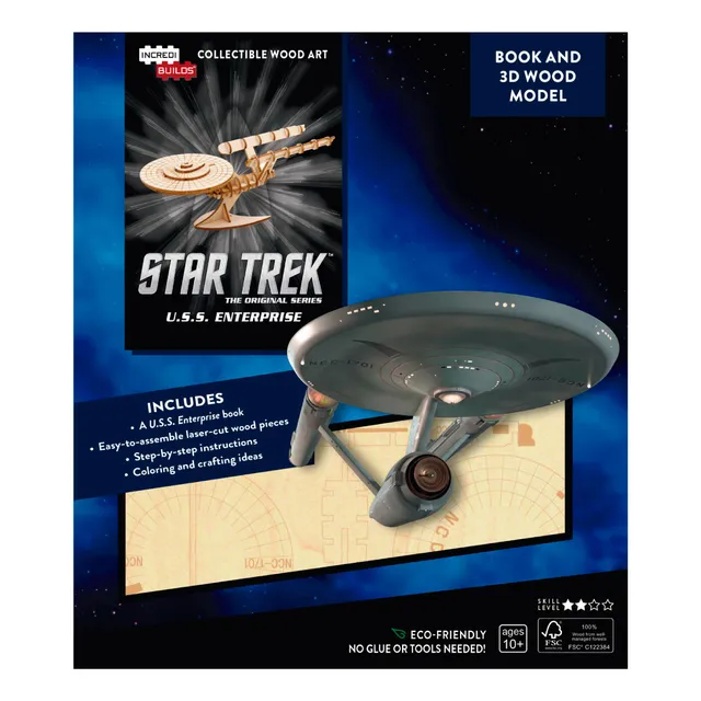 Star Trek: Enterprise, Libro Y Modelo Armable En Madera