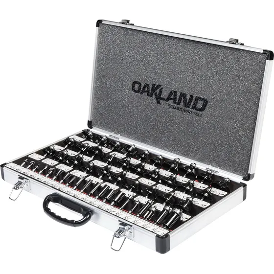Juego De Brocas Router 50pz 1/4 Maletin Metal Oakland Br-50