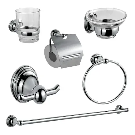 Accesorios De Baño Metálico 6 Piezas De Alta Calidad