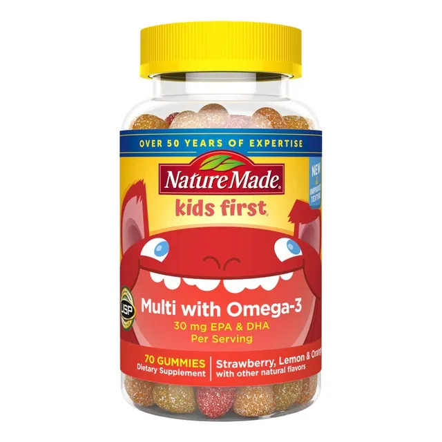 Multivitamínico Con Omega 3 De Niños Nature Made 70 Gomitas Sabor Frutass