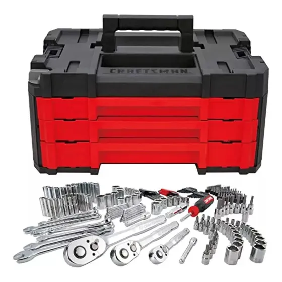 Set Maletín Craftsman 230 Piezas 1/4 -3/8 -1/2  Cmmt45305
