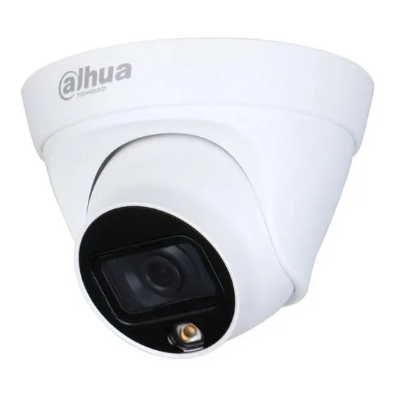 Dahua HDW1239T1ALEDS5 cámara domo ip full color resolución de 2mp lente de 2.8mm 110 grados de apertura ir inteligente de hasta 30 mts micrófono integrado luz blanca de 15 mts protección ip67 blanca