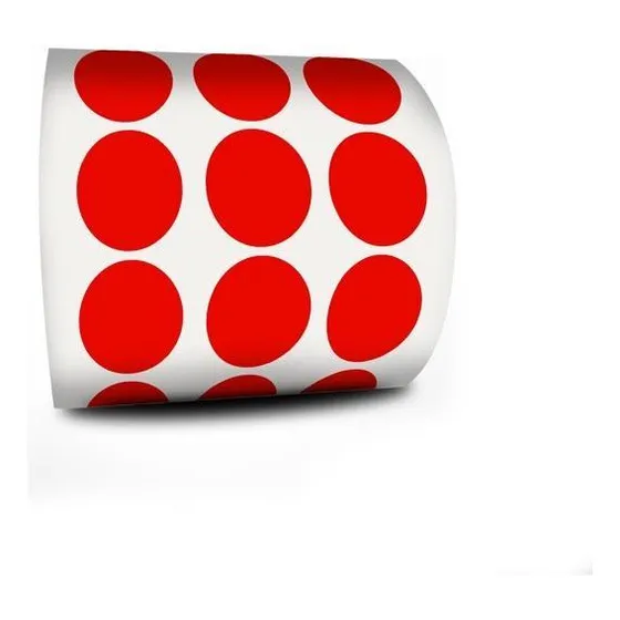 Etiqueta Bolinha Colorida Vermelho 15mm 1,5cm Rolo C/1000