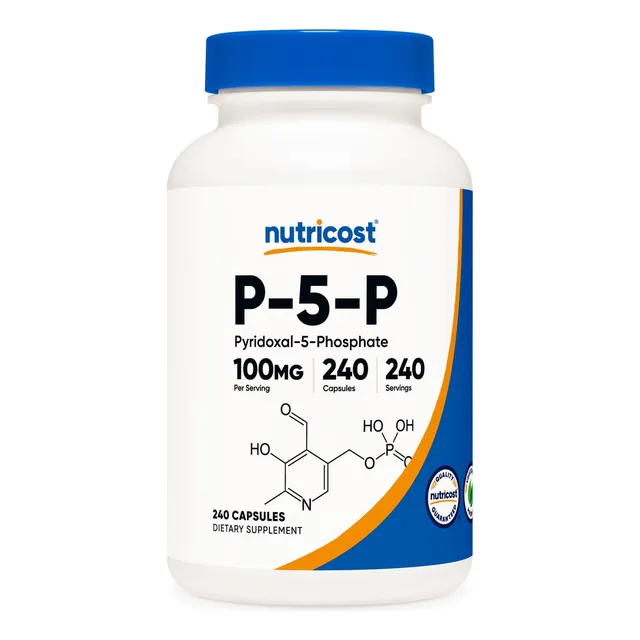 Suplemento de vitamina B6 Nutricost P5p 100 mg, 240 cápsulas