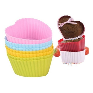 Kit 6 Moldes Silicona Capacillos Corazón - Cupcakes Muffins Kit 6 Moldes Silicona Capacillos Corazón - Cupcakes Muffins