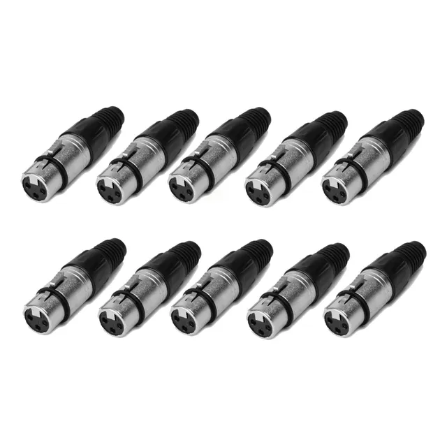 Ficha Xlr Canon Hembra 3 Contactos Artekit Cfx Pack X10 Plateado