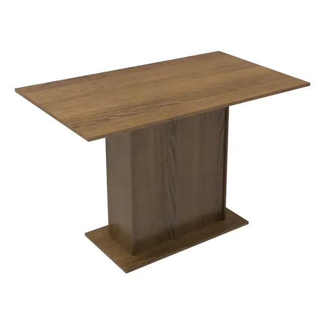 Mesa De Comedor Rectangular Madesa 4 Puestos con Base de Pedestal Marrón