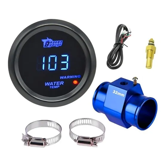 Reloj Digital Medidor Temperatura Agua Auto + Sensor Acople