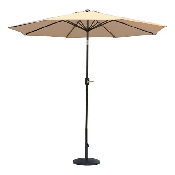 Ombrelone Central Praia Jardim 2,70m Articulado Com Base Revomax Cor Bege