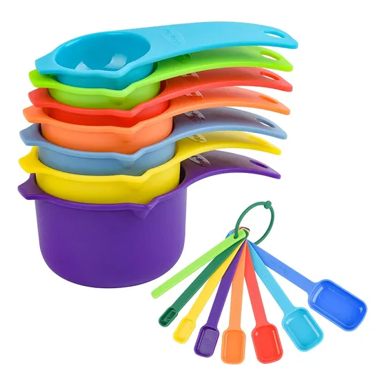 15 Taza Cuchara Medidora 7 Plastico Mango Largo Para 1