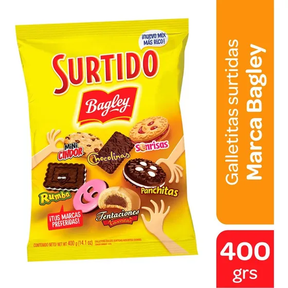 Galletitas Surtido Bagley X 400 G Rumba Chocolinas Sonrisas