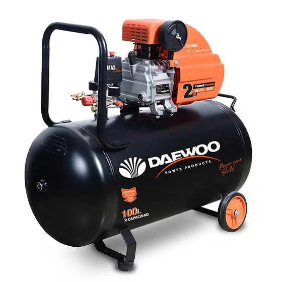 Compresor de aire eléctrico portátil Daewoo Dac Series DAC100D monofásico 100L 2.5hp 220V 50Hz negro