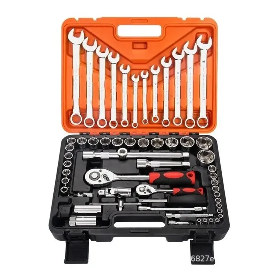 Juego De Dados De 61 Piezas Combinadas Rachet 1/4 Y 1/2
