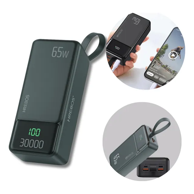 Power Bank 30000mah Carregador Portátil Celular Usb-c Turbo