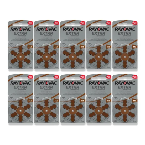  Rayovac tamanho 312 60 baterias pilhas auditivas 