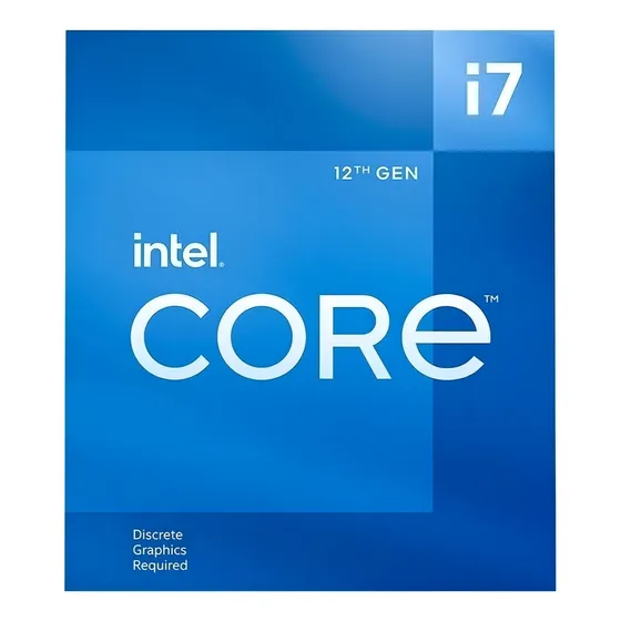 Procesador gamer Intel Core i7-12700F BX8071512700F de 12 núcleos y 4.9GHz de frecuencia sin gráfica integrada