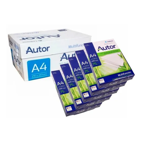 Resma Autor A4 Multifunción De 5000 Hojas De 75g 10 U Color Blanco
