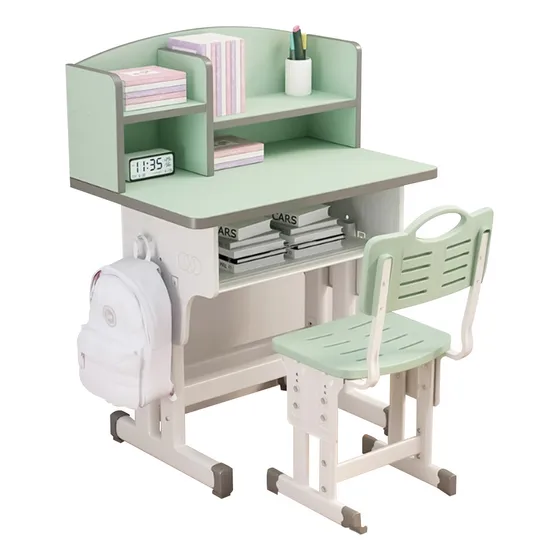 Pupitre Ergonómico Para Niños Con Estantería Y Silla Conjunto de pupitre para tareas escolares de niños