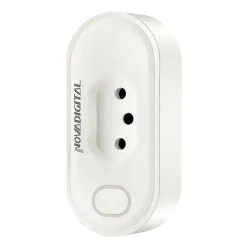 Tomada Inteligente WiFi 20A Novadigital 3 Pinos Compatível Tuya Smart Life Alexa Google Assistente 110V 220V Bivolt Branca
