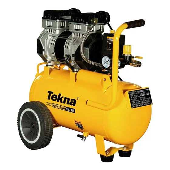 Compressor De Ar 2,5 Hp 24 Litros 9,1 Pés Isento Óleo Tekna 127V