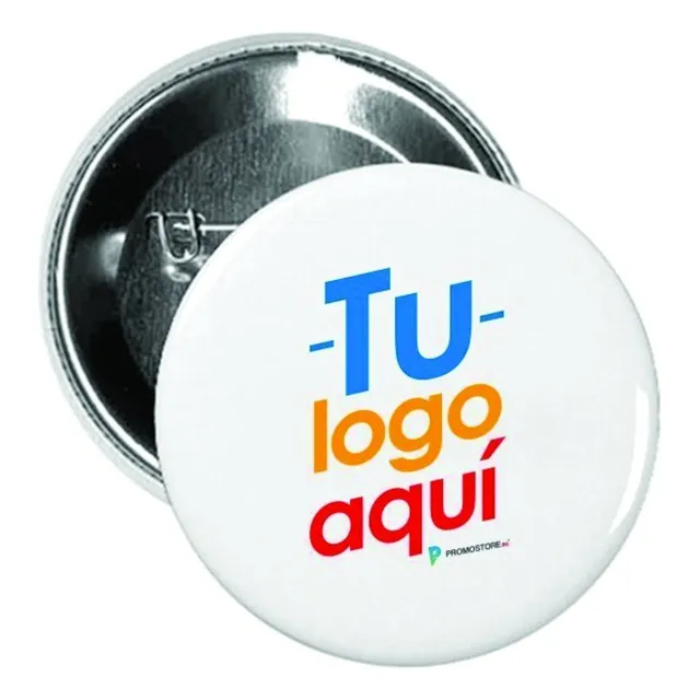 12 Botones Publicitarios Eventos 7.5cm Herraje Metálico