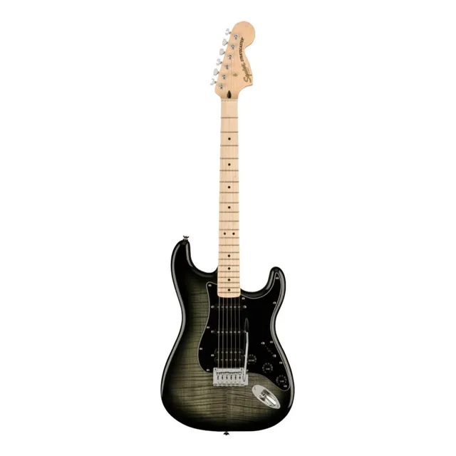 Guitarra eléctrica Squier by Fender Affinity Series Stratocaster FMT HSS de álamo black burst brillante con diapasón de arce