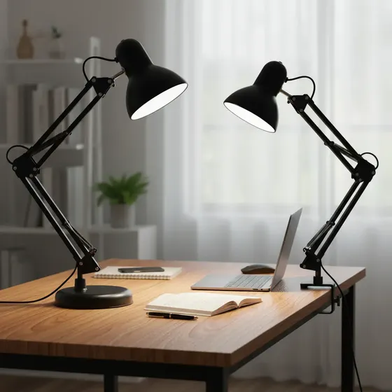Luminária Pixar Preta De Mesa Articulada Multicor
