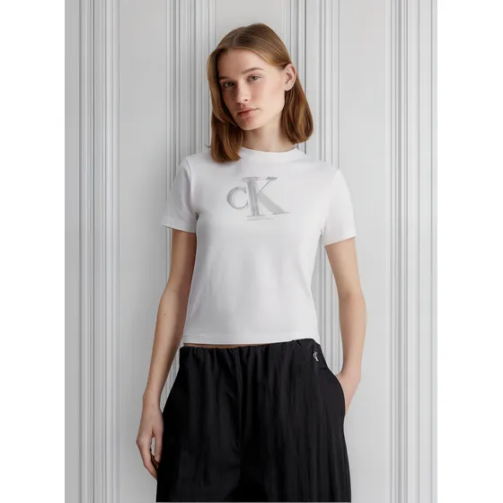 Polera Meta Ck Baby Blanco Calvin Klein