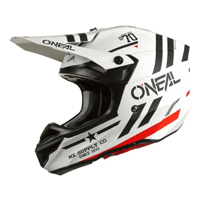 Casco Motocross Oneal 5 Series Squadron Blanco Mx Enduro Atv