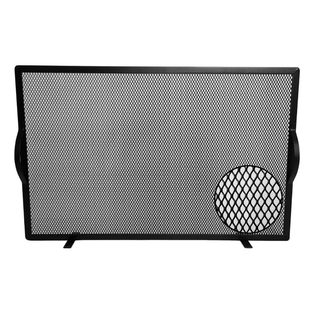 Tela Grade De Proteção Para Lareira 70x45cm Preta