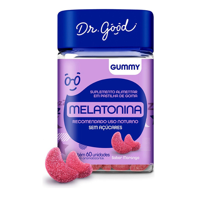 Melatonina Dr Good Suplemento Sabor Morango 60 Gomas Melatonina Dr Good Suplemento Sabor Morango 60 Gomas