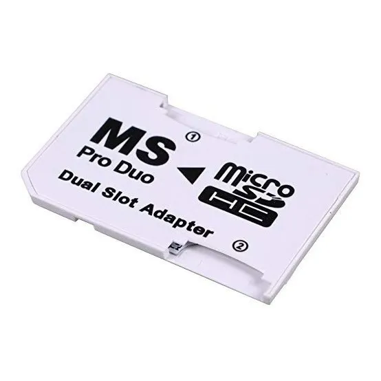 Adaptador Dual Memory Stcik Pro Duo Psp Con 2 Micro Sd 32 Gb