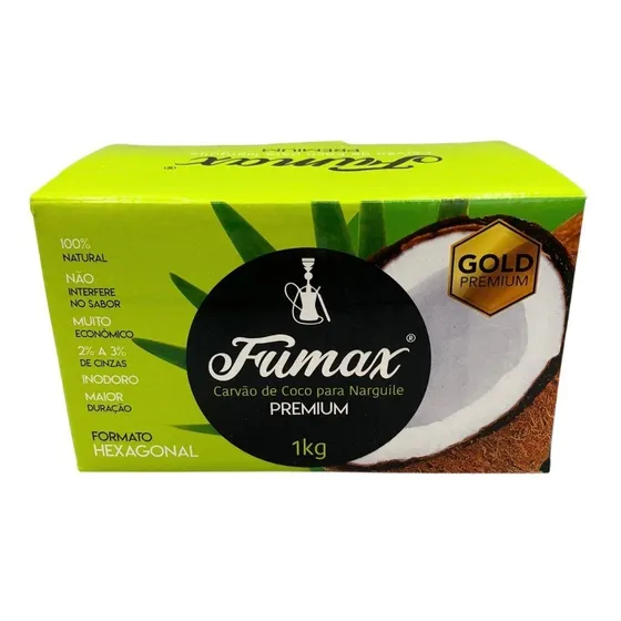 Carvão Fumax Premium 1kg Jumbo Para Narguile