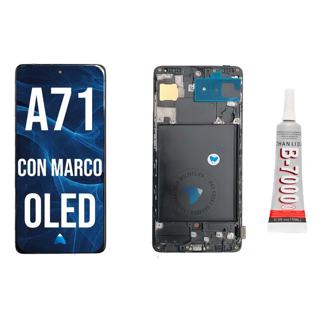 Modulo Compatible Samsung A71 Oled Con Marco + Pegamento