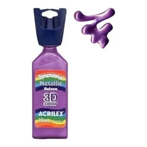 Tinta tridimensional metálica Acrilex, 35 ml, varios colores