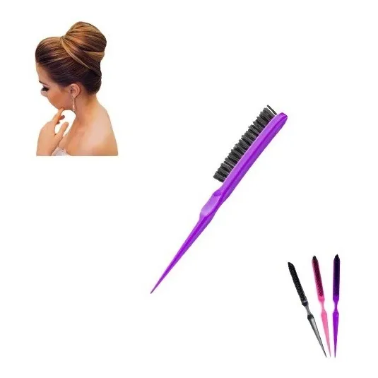 Cepillo Pulidor Cabello Peinados Definidos Color Morado