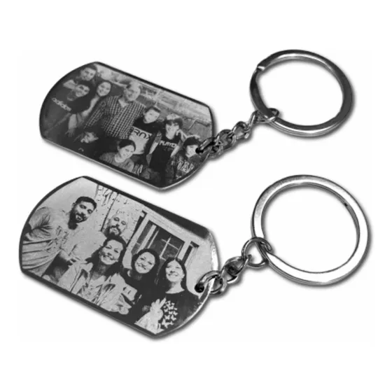 Llavero Rectangular Acero Quirúrgico Personalizado Con Foto