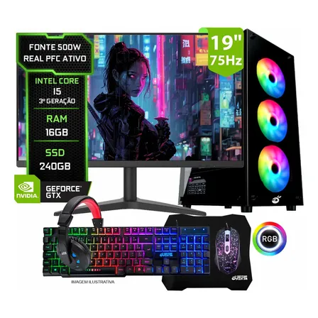 Pc Gamer Completo Intel I5, 16gb Ram, Ssd 240gb, Video 1gb 240 Gb 16 Gb Hd Graphics 2500 1gb