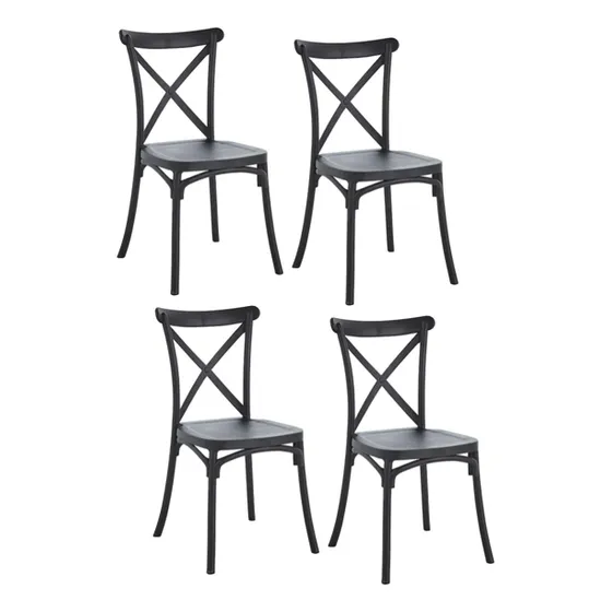Pack 4 Sillas Danubio Para Comedor Apilables Polipropileno