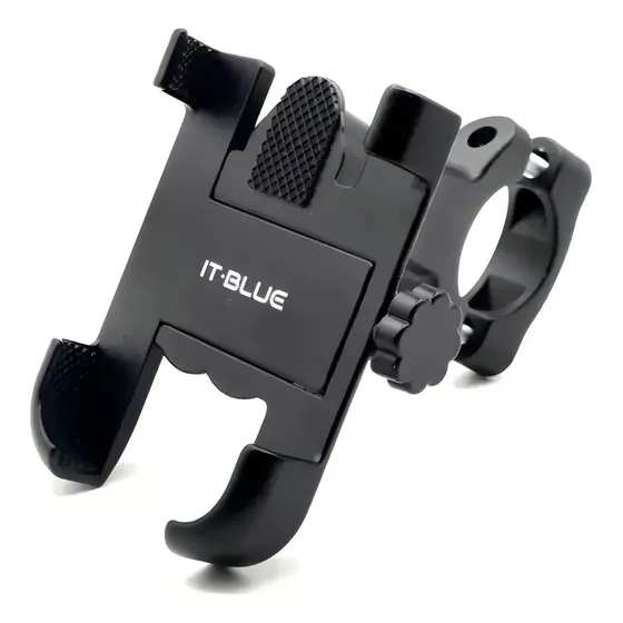 Suporte celular com carregador para moto guidão alumínio articulado preto — foto 2