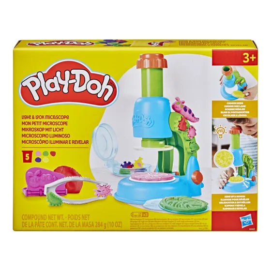 Set De Masas Play Doh Microscopio Luminoso Color Azul