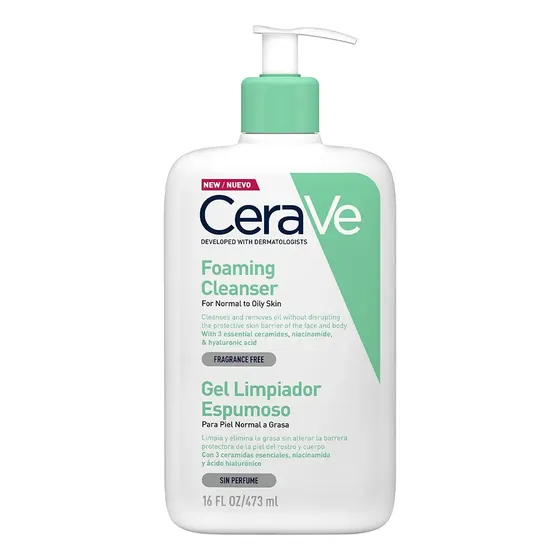 Gel Cerave Limpiador Espumoso Piel Normal A Grasa De 473 Ml