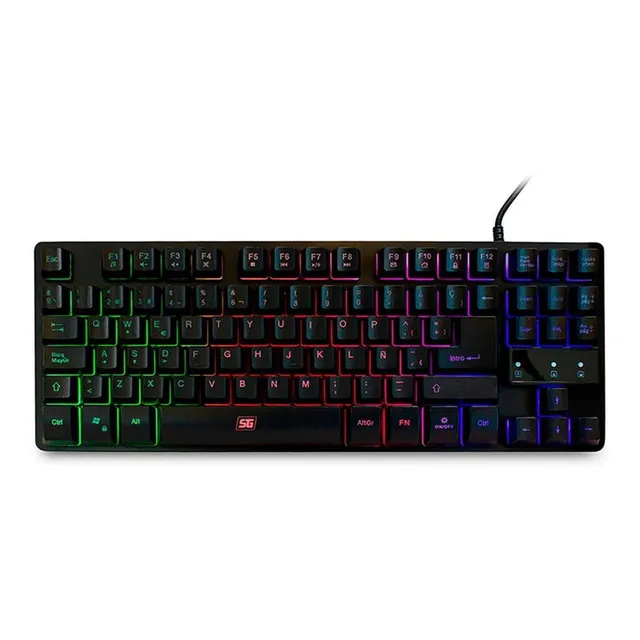 Teclado gamer Vorago KB-503 QWERTY español España color negro con luz RGB