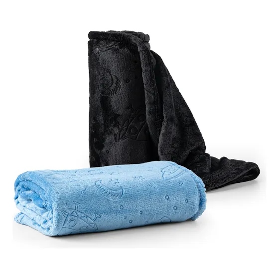 Kit 2 Pçs Saída  Maternidade Menino Personalizada Mantinha 
